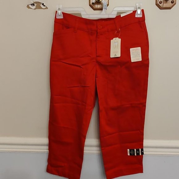 St. John's Bay women's high risk red capri nwt - Picture 1 of 5